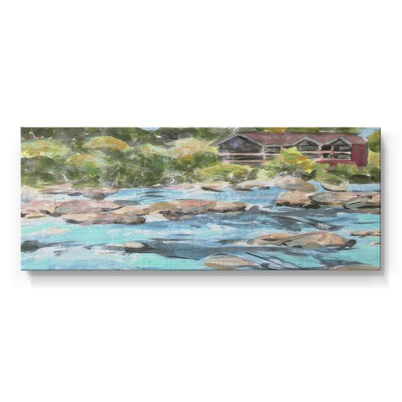 Belle Isle I - Toile tendue avec châssis - Prêt à accrocher, H 12 po x l 30 po