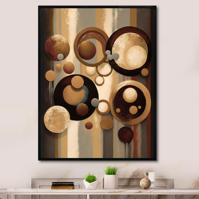 Aged Barrel Universes VI - Abstract Canvas Wall Art, 30" W x 40" H, Black Floater Framed
