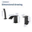 Robinet de baignoire romaine à cascade avec douche à main, ensemble de robinets de baignoire à fixation sur le comptoir avec douche à main, robinet de baignoire à large entraxe, robinet de baignoire à 3 trous avec douchette-113520059