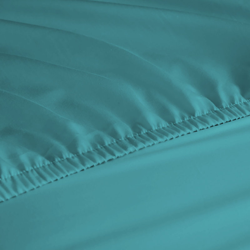 Ensemble de draps en rayonne de bambou 6 pièces , Ensemble de draps pour très grand lit californien, Bleu sarcelle
