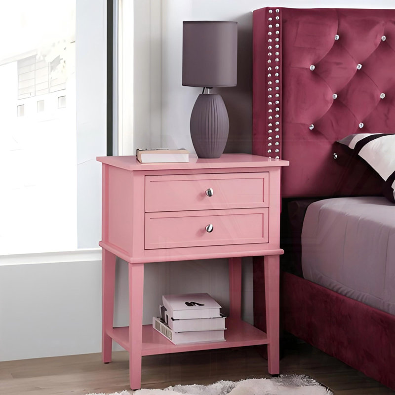 Stylish Nightstand, Pink