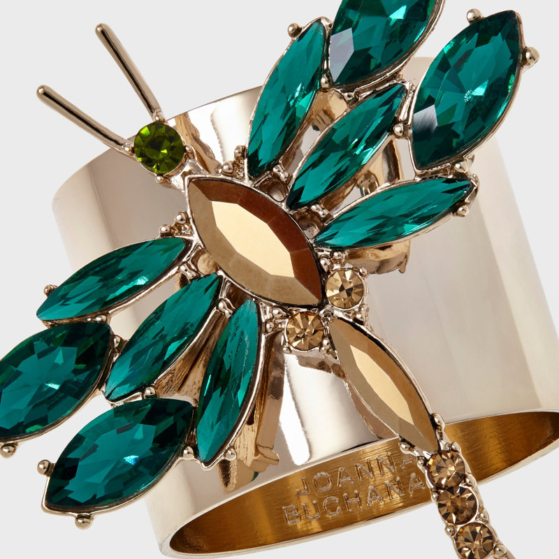 Dragonfly Napkin Rings, Emerald