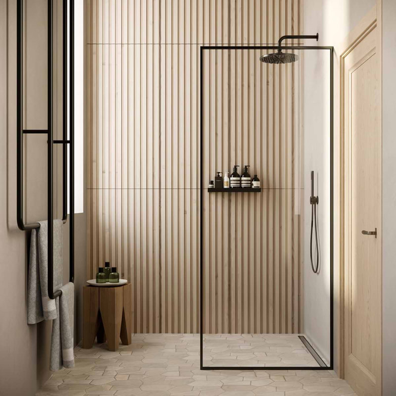 Nobu 24x48 Wood Look Matte Fluted Porcelain Tile, Almond