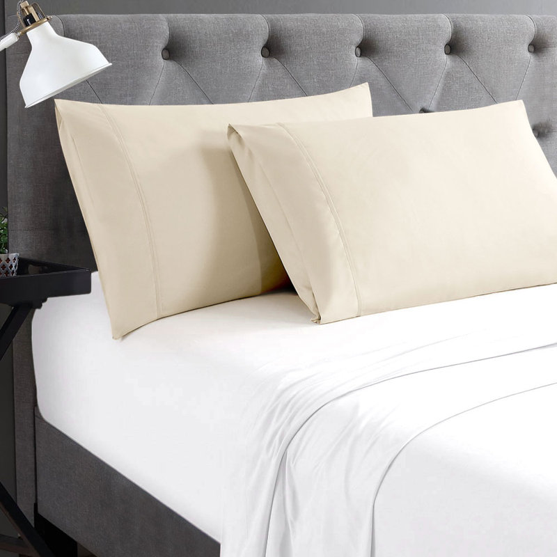 Soft Microfiber Pillowcase - Basics by Wayfair™, King, Cream