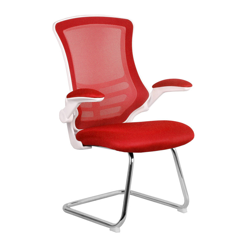 Balmers Waiting Room Chair, Red, White/Chrome