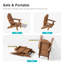 Chaise pliante Adirondack avec repose-pieds rétractable et porte-gobelet, réglable à 3 positions pour le patio, assise extérieure toutes saisons-830062981