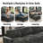 Spacious 9-Piece Corduroy Nailhead-Trimmed Corner Sectional Sofa, Couch With Ottoman-749582706