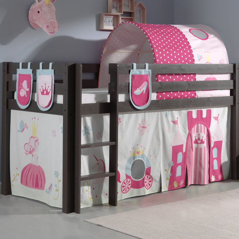 Pino European Single Mid Sleeper Bed, White, Basic