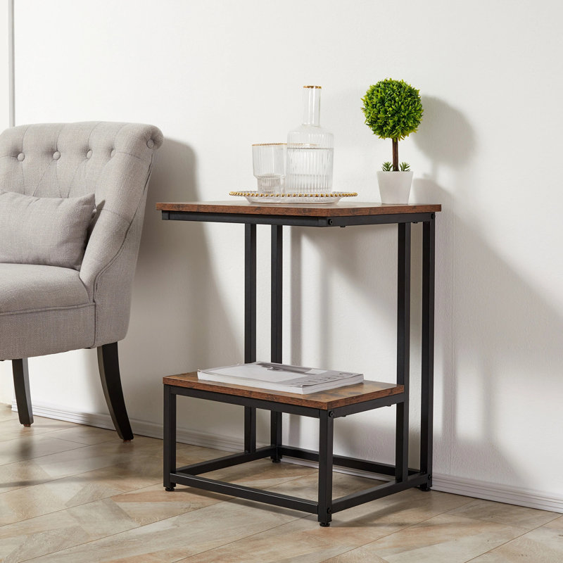 Enspijk Frame End Table, Black, Brown