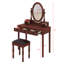Ensemble de coiffeuse avec miroir à angle réglable, ensemble de coiffeuse et tabouret rembourré avec doublure en velours 5 tiroirs-116730761