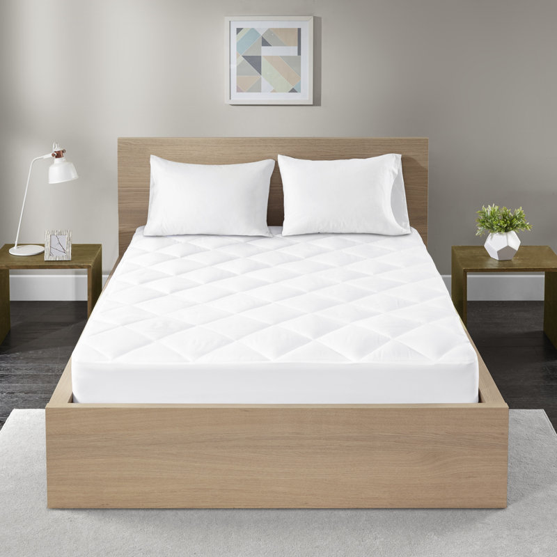 Quiet Nights 300 Thread Count Cotton Sateen Waterproof Mattress Pad, Twin