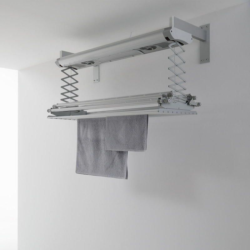 Steel Foldable Wall Mounted Drying Rack, 130cm H x 38cm W x 17cm D