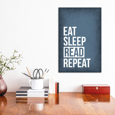 «Eat Sleep Read Répétition», reproduction d'art textuel