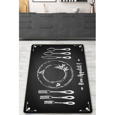 Premium Washable Area Rug, 4.9 x 7.9 Feet, Black & White, 100% Polyester, 0.4 in Pile Height | Antibacterial, Non-Slip Underside, Machine Washable | Ideal for Living Room, Bedroom & Home Decor
