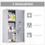 Armoire à pharmacie murale avec serrure, 3 tablettes à 3 niveaux, structure en acier inoxydable, porte en verre et 2 clés, argent
