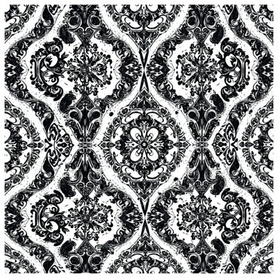 Black White Damask Blankets