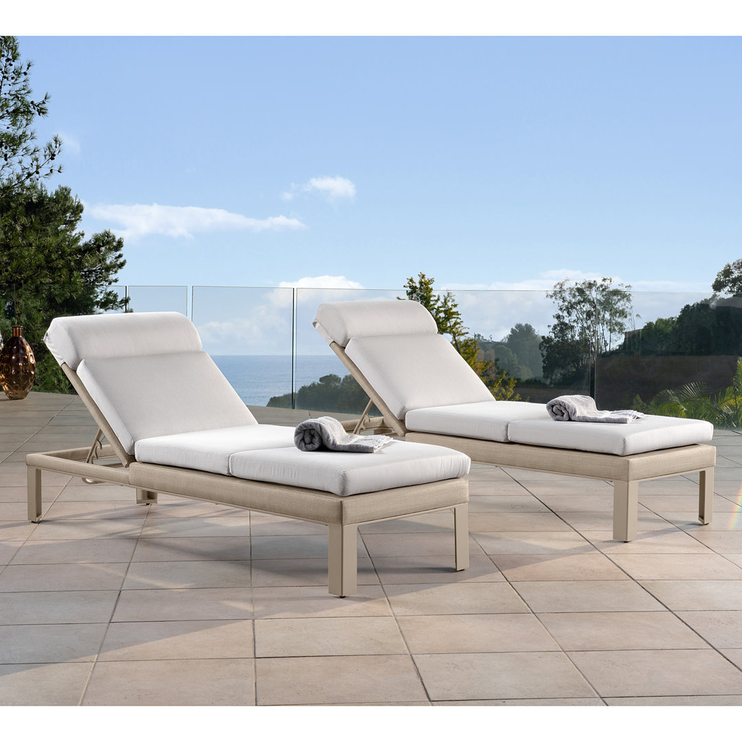 Santrez Sun Lounger Set with Cushions (Set of 2) Latitude Run® Frame 