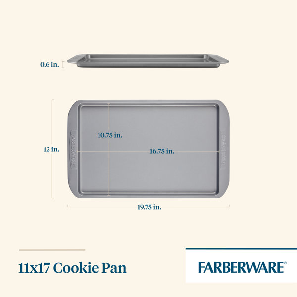 Farberware 47741 Nonstick Bakeware Set, Nonstick Cookie Sheets / Baking Sheets - 2 Piece, Gray