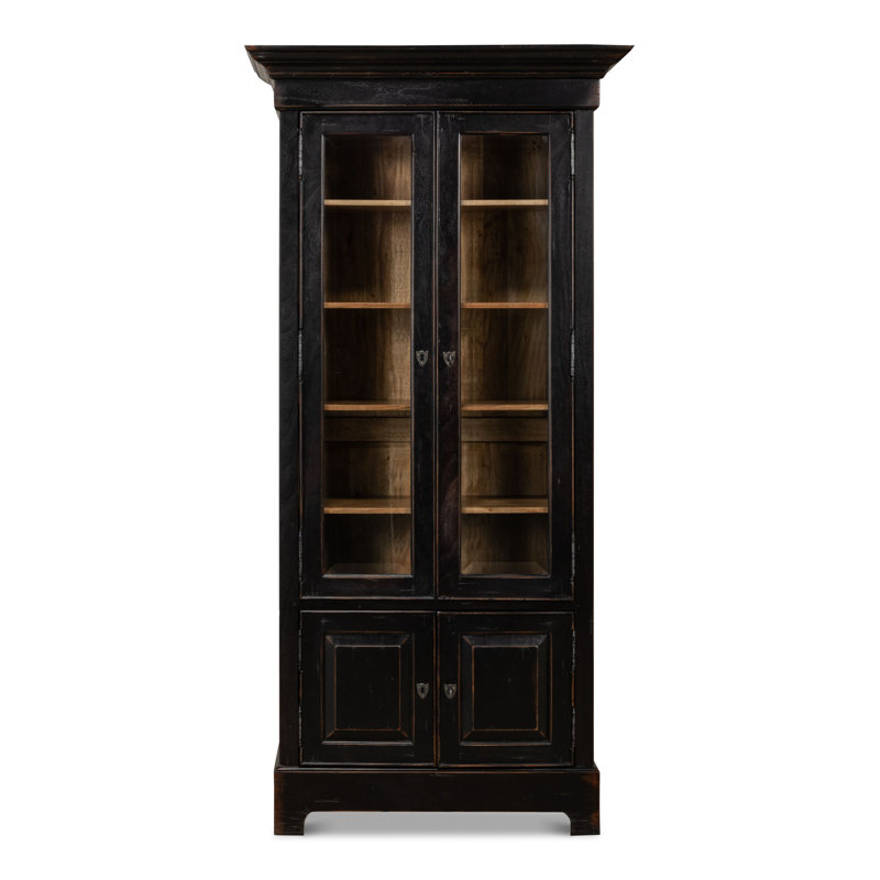 Ebony Black Adjustable Wood Traditional Bookcase