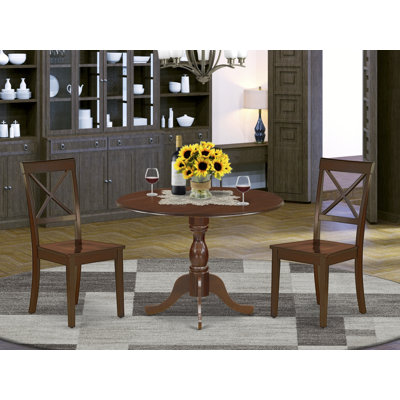 Natural Oak Finish Solid Wood Top - Dining Room Set with Dropleaf by Canora Grey