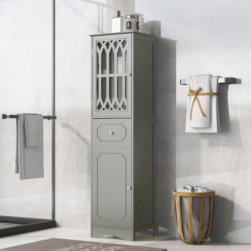 Tall Bathroom Cabinet, Gray
