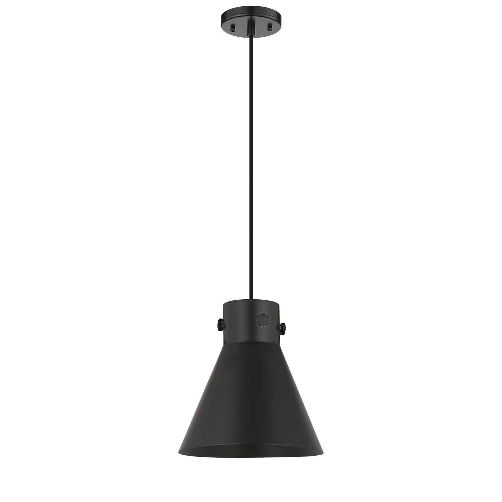 Coterie Single Light Metal Dimmable Pendant, Matte Black, 11" H x 10" W x 10" D