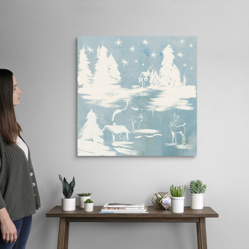 Frosty Village - Painting on Canvas, Wrapped Canvas, 30" H x 30" W x 1.25" D