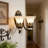 2 - Light Vintage Wall Sconce With Frosted Glass Shade (Bulbs Included)