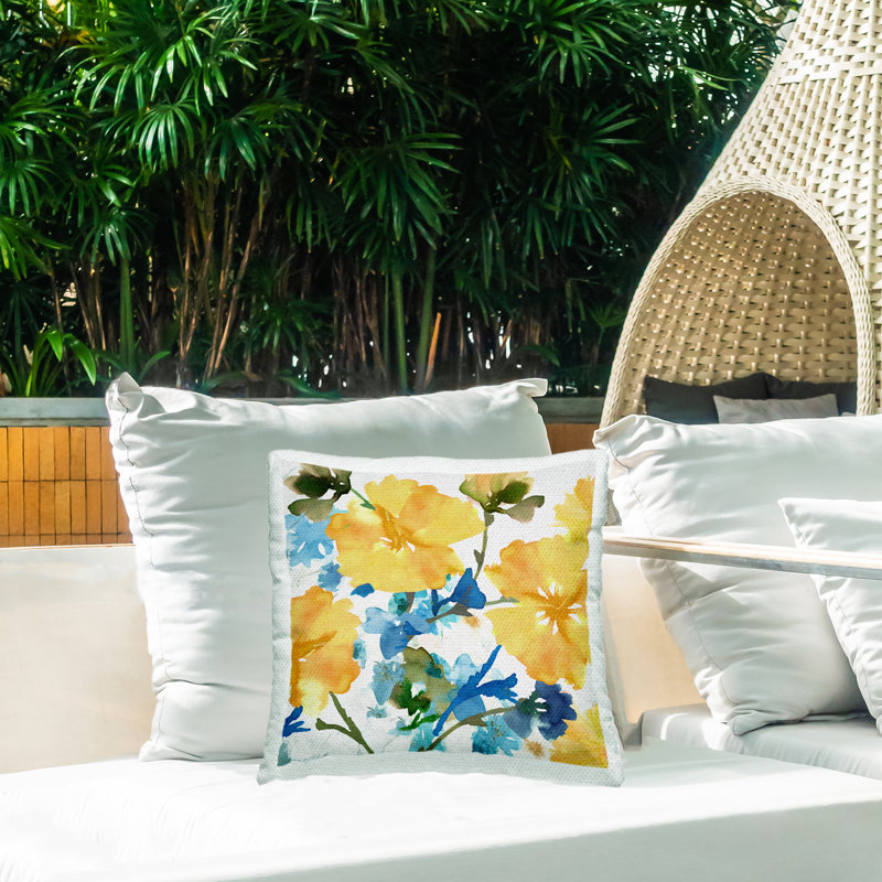 Floral Outdoor Throw Pillow