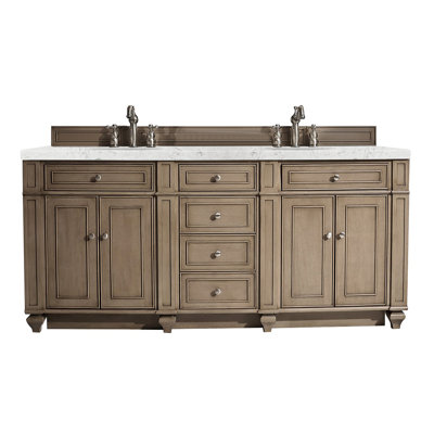 Bristol 72" Double Vanity W/FreePower Wireless Charger