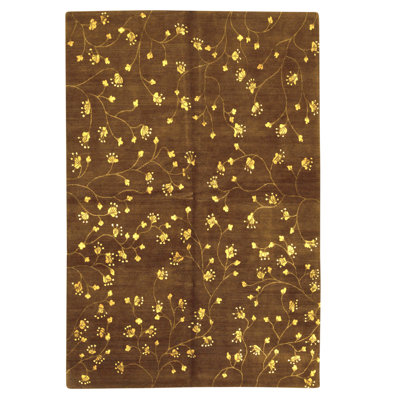Tapis brun noué à la main de haute qualité