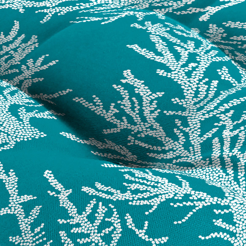 Outdoor Wicker Cushion Set for Bench and 2 Seats, Seacoral Turquoise