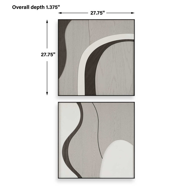 Ensemble d'art mural moderne en bois Uttermost Joel / 2