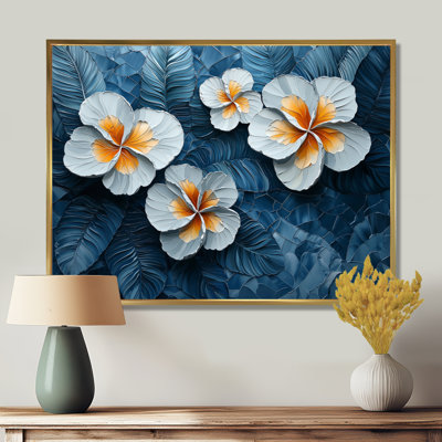 Coel, harmonie dorée d'Hibiscus la nuit - art mural d'hibiscus pour le salon