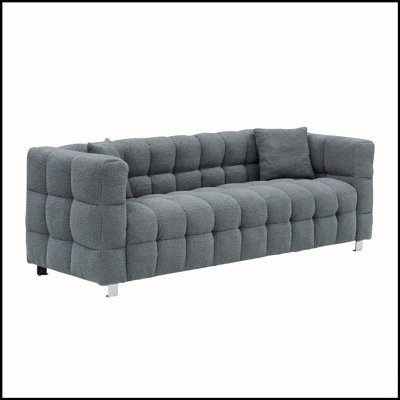 Canapé confortable en molleton avec coussins décoratifs moelleux et fabrication robuste pour une détente et un style ultimes