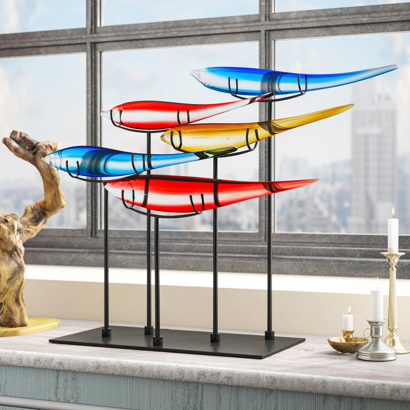 Figurine Faunce, Bleu / Rouge / Or
