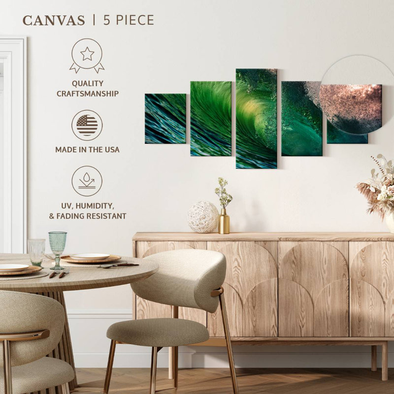 Green Ocean Wave, 30" H x 68" W