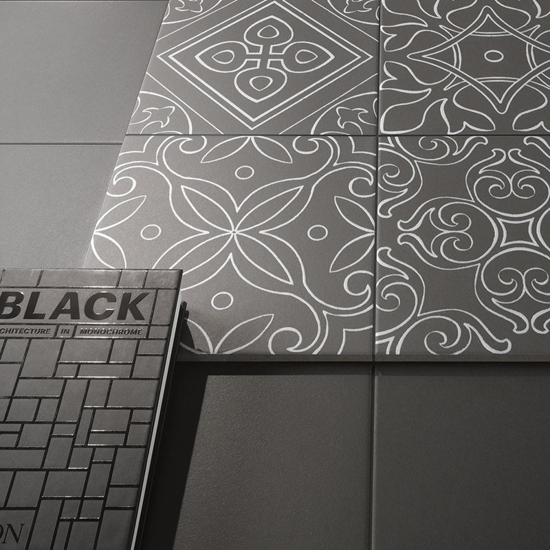 Carrelage en porcelaine Helix, Noir, noir, noir, noir