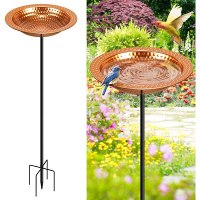 Metal Bird Bath Stand For Outdoors Garden Standing Bird Baths Birdbaths Bowl With Stake