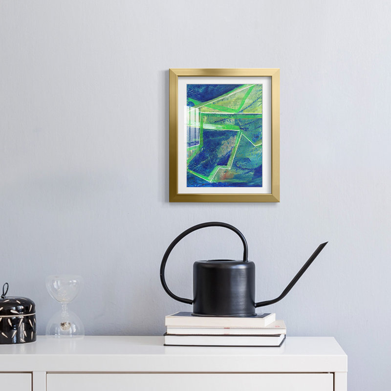 «GeometricInCoolIP Remise», reproduction encadrée, H 25,5 po x l 17,5 po, Doré
