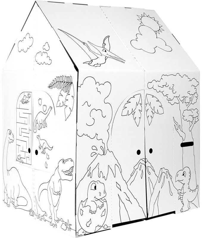 «Easy Playhouse Dinosaur House» - Art et artisanat pour enfants pour le plaisir intérieur et extérieur