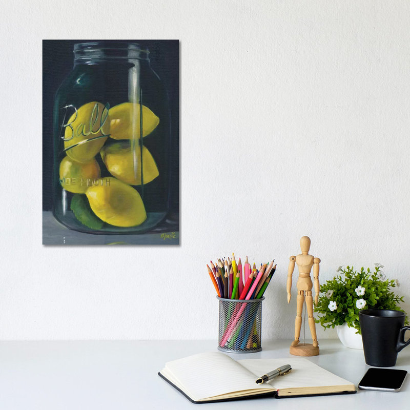 Lemons by Marnie Bourque - Wrapped Canvas Print, 20.32 cm H x 30.48 cm W