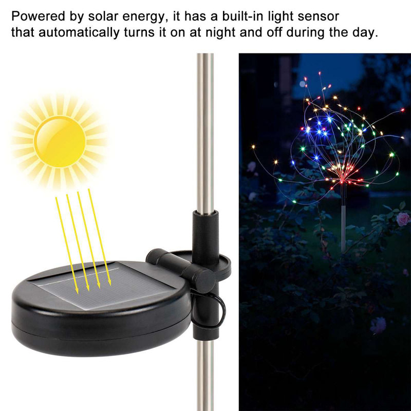 Colorful Solar Powered 120 LED Firework Garden Lights