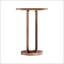 Table d'appoint ronde en bronze antique Tareel avec piédestal ovale unique, parfait pour un décor moderne et traditionnel.