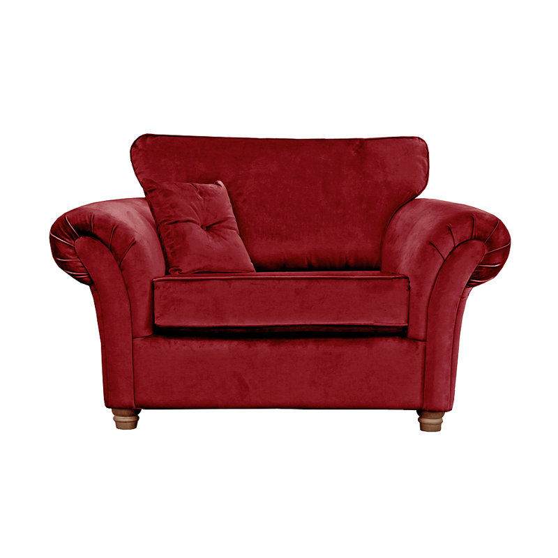 Lila 2 Seater Velvet Loveseat, Burgundy