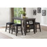 Ashwick 60" Farmhouse Counter Height Dining Set— 1 Table & 4 Stools · Built-In Shelving