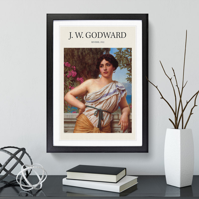 Reverie by John William Godward - Picture Frame Graphic Art, 36cm H x 27cm W x 2cm D