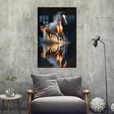 Running Horse Glass Wall Art With Loft Decor Ideal Animal Wall Decoration And Personalized Gift