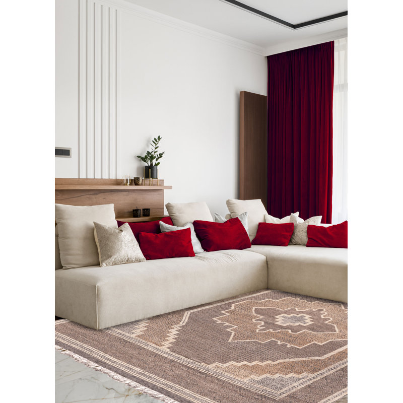 Tapis brun Tangier 8 pi 3 po x 9 pi 10 po