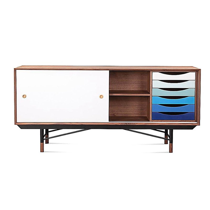 Buffet Juhl 1955 - Variante bleue, Bleu/Blanc